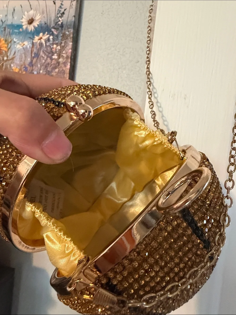 Basketball Crystal Pendant Necklace - Gold Tone